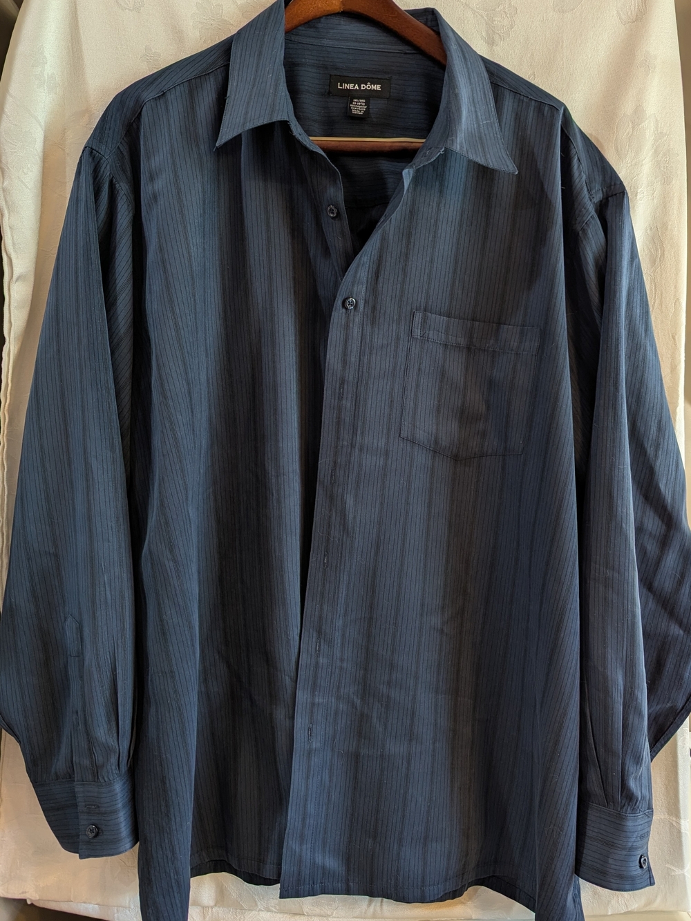 Men's Linea Dome Navy Pinstripe Dress Shirt